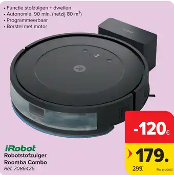 Carrefour iRobot Robotstofzuiger Roomba Combo aanbieding