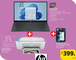 Carrefour Hp 15-FC0054NB + Printer Deskjet 2822E All-in-One + Combo pack zwart en drie kleuren nr. 305 aanbieding