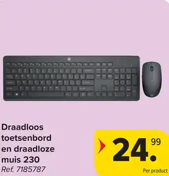 Carrefour Draadloos toetsenbord en draadloze muis 230 aanbieding