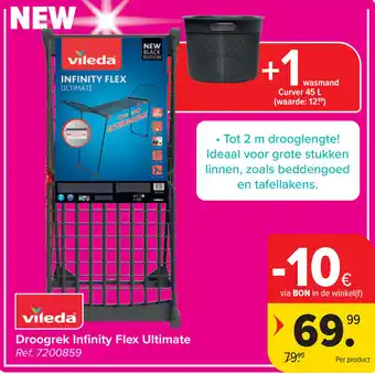 Carrefour Vileda droogrek infinity flex ultimate aanbieding