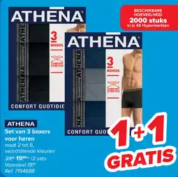 Carrefour ATHENA Set van 3 boxers voor heren aanbieding