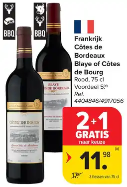 Carrefour Frankrijk Côtes de Bordeaux Blaye of Côtes de Bourg aanbieding