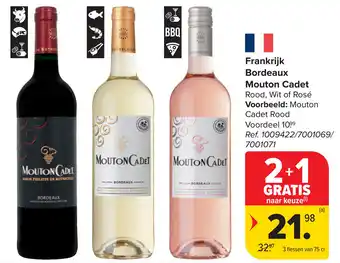 Carrefour Frankrijk Bordeaux Mouton Cadet aanbieding