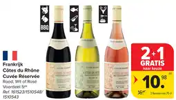 Carrefour Frankrijk Côtes du Rhône Cuvée Réservée aanbieding