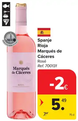 Carrefour Spanje Rioja Marqués de Cáceres aanbieding