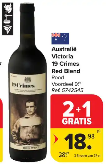 Carrefour Australië Victoria 19 Crimes Red Blend aanbieding