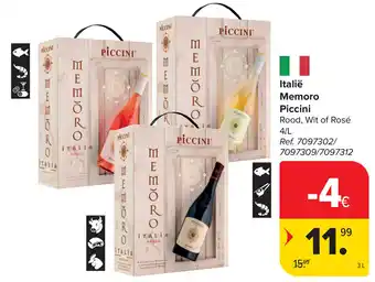 Carrefour Italië Memoro Piccini aanbieding