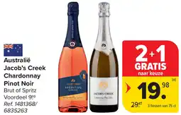 Carrefour Australië Jacob's Creek Chardonnay Pinot Noir aanbieding