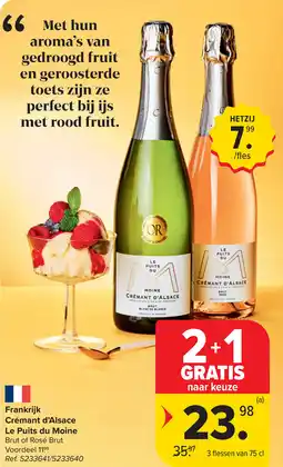 Carrefour Frankrijk Crémant d'Alsace Le Puits du Moine aanbieding