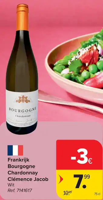 Carrefour Frankrijk Bourgogne Chardonnay Clémence Jacob aanbieding