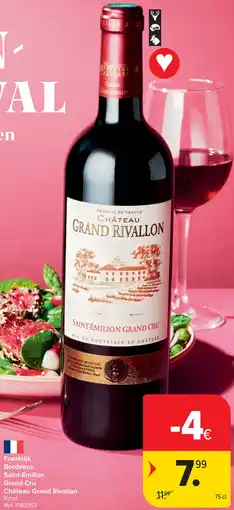 Carrefour Frankrijk Bordeaux Saint-Émilion Grand Cru Château Grand Rivallon aanbieding