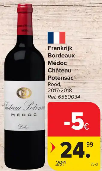 Carrefour Frankrijk Bordeaux Médoc Château Potensac aanbieding