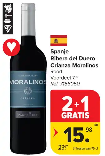 Carrefour Spanje Ribera del Duero Crianza Moralinos aanbieding