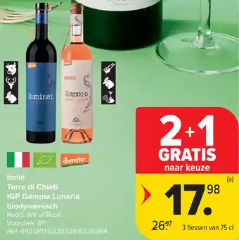 Carrefour Italië Terre di Chieti IGP Gamma Lunaria biodynamisch aanbieding