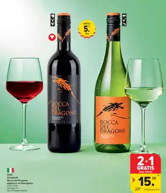 Carrefour Italië Campanië Rocca del Dragone Aglianico of Falanghina aanbieding