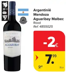 Carrefour Argentinië Mendoza Aguaribay Malbec aanbieding