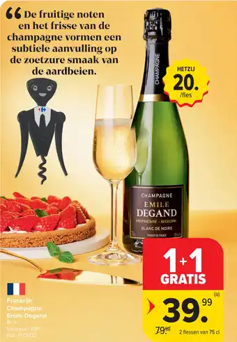 Carrefour Frankrijk Champagne Emile Degand aanbieding