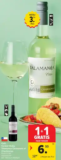 Carrefour Chili Central Valley Talamanca Carmenère of Chardonnay aanbieding