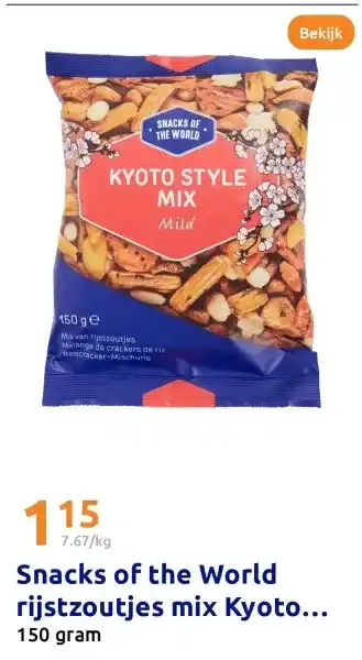 Action Snacks of the World rijstzoutjes mix Kyoto aanbieding