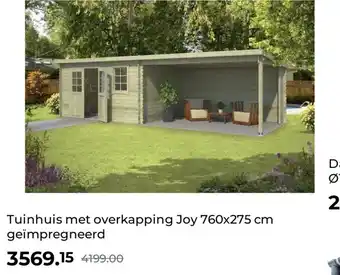 GAMMA Tuinhuis met overkapping Joy 760x275 cm geïmpregneerd aanbieding