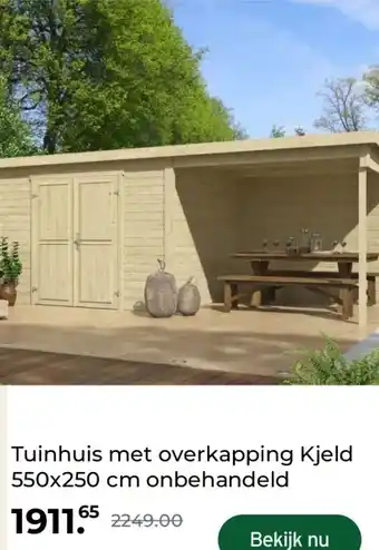 GAMMA Tuinhuis met overkapping Kjeld 550x250 cm onbehandeld aanbieding