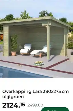 GAMMA Overkapping Lara 380x275 cm olijfgroen aanbieding