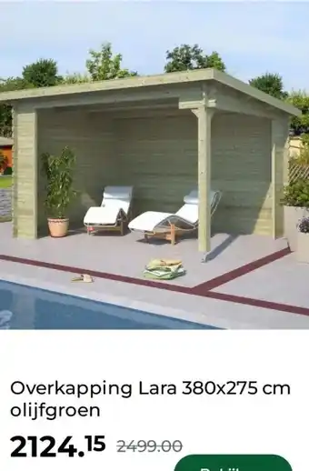 GAMMA Overkapping Lara 380x275 cm olijfgroen aanbieding