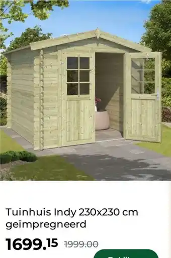 GAMMA Tuinhuis Indy 230x230 cm geïmpregneerd aanbieding