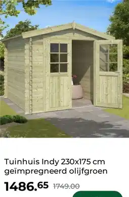 GAMMA Tuinhuis Indy 230x175 cm geïmpregneerd olijfgroen aanbieding