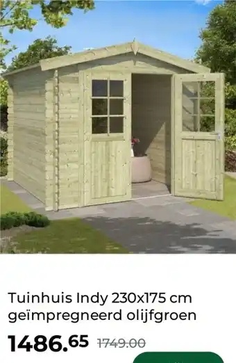 GAMMA Tuinhuis Indy 230x175 cm geïmpregneerd olijfgroen aanbieding