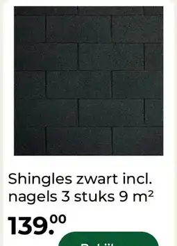 GAMMA Shingles zwart incl. nagels 3 stuks 9 m² aanbieding