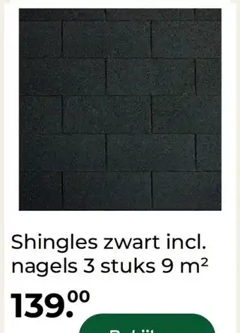 GAMMA Shingles zwart incl. nagels 3 stuks 9 m² aanbieding