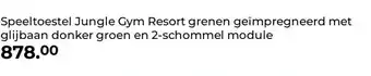 GAMMA Speeltoestel Jungle Gym Resort grenen geïmpregneerd met glijbaan donker groen en 2-schommel module aanbieding