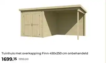 GAMMA Tuinhuis met overkapping Finn 450x250 cm onbehandeld aanbieding