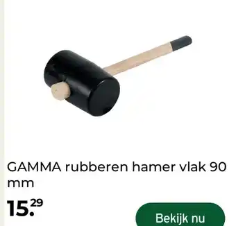 GAMMA GAMMA rubberen hamer vlak 90 mm aanbieding