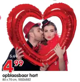 Yess opblaasbaar hart aanbieding