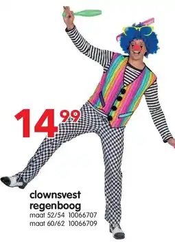 Yess clownsvest regenboog aanbieding