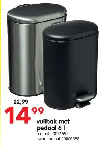 Yess vuilbak met pedaal 6 l aanbieding