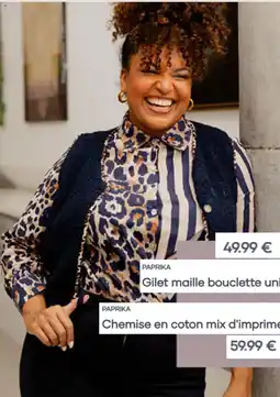 Paprika Paprika gilet maille bouclette uni aanbieding