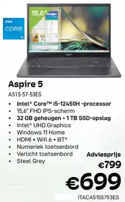 CompuDeals Acer Aspire 5 A515-57-53ES aanbieding