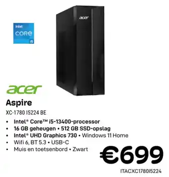 CompuDeals Acer Aspire XC-1780 15224 BE aanbieding