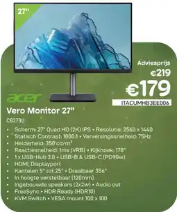 CompuDeals Acer Vero Monitor 27" aanbieding