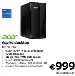 CompuDeals Acer Aspire Desktop TC-1785-I7422 aanbieding