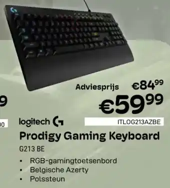 CompuDeals Logitech Prodigy Gaming Keyboard G213 BE aanbieding