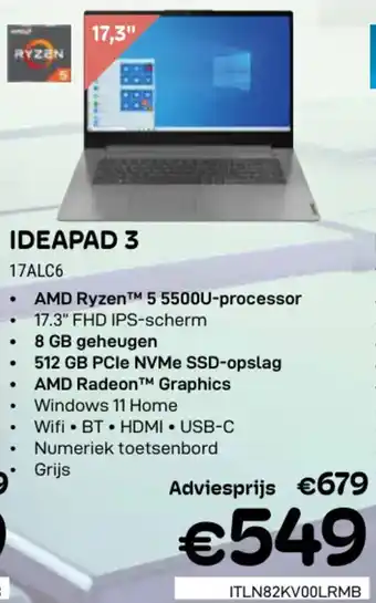 CompuDeals Lenovo Ideapad 3 17ALC6 aanbieding