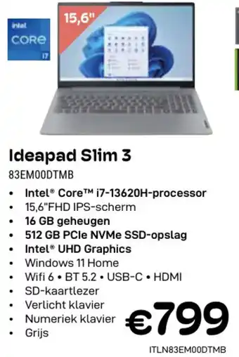 CompuDeals Lenovo Ideapad Slim 3 83EMOODTMB aanbieding