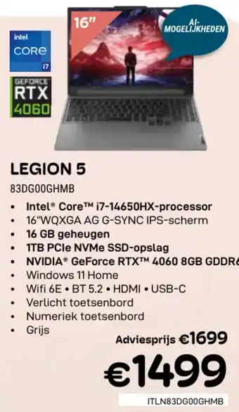 CompuDeals Lenovo Legion 5 83DG00GHMB aanbieding