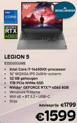 CompuDeals Lenovo Legion 5 83DG00GGMB aanbieding