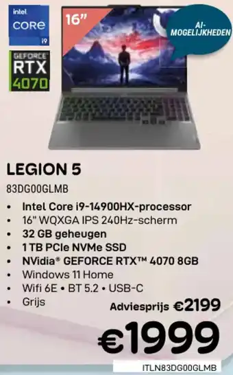 CompuDeals Lenovo Legion 5 83DG00GLMB aanbieding