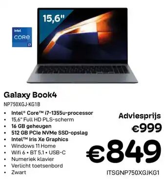 CompuDeals Samsung Galaxy Book4 NP750XGJ-KG1B aanbieding